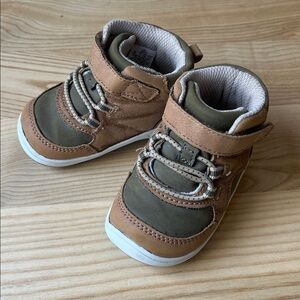 Stride Rite Olive and Brown Baby Shoes